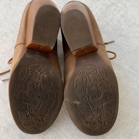 Korks by Kork-Ease PebbledBrown Leather Lace Up Block Heel Booties - Picture 12 of 13